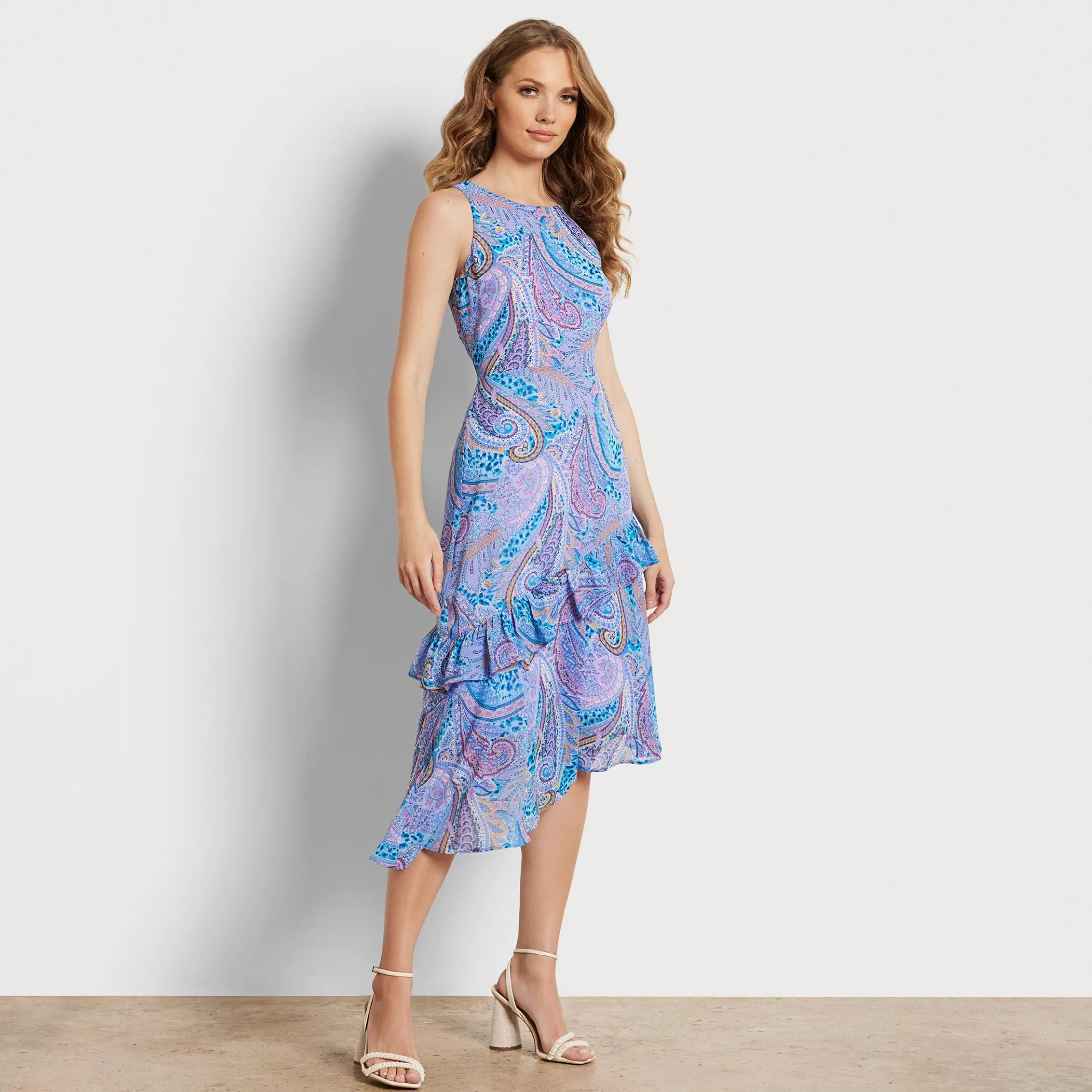 Womens Sam Edelman Asymmetrical Paisley Midi Dress