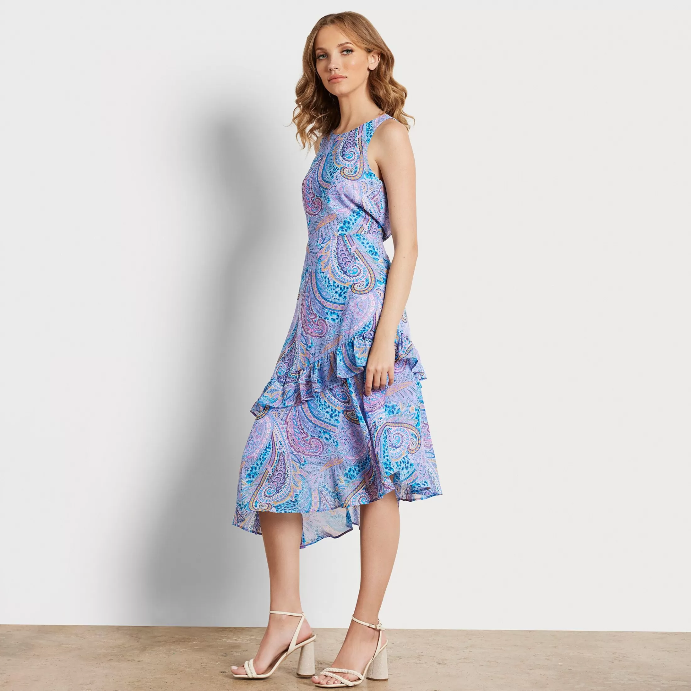 Womens Sam Edelman Asymmetrical Paisley Midi Dress