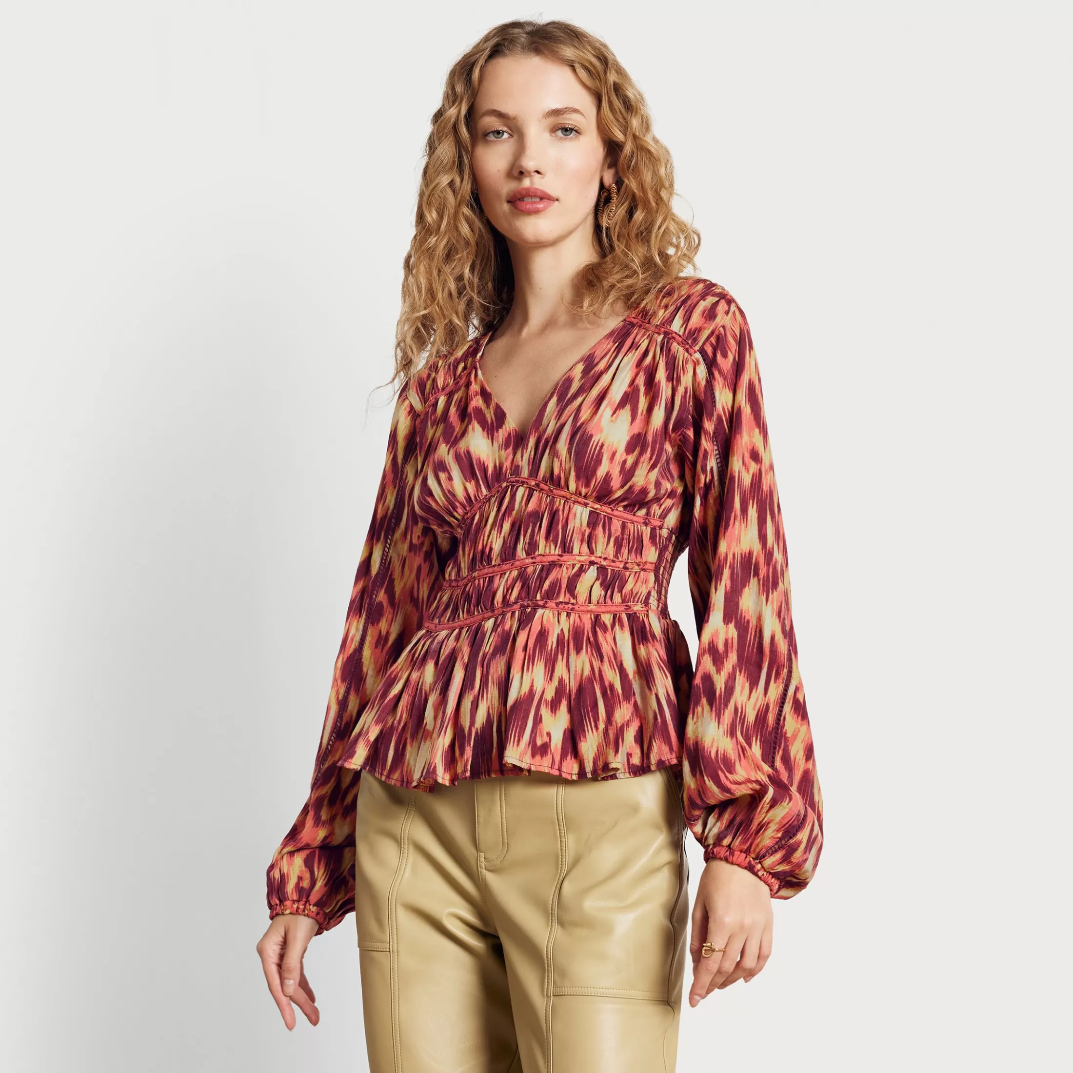 Womens Sam Edelman Evie Blouse Long Sleeve