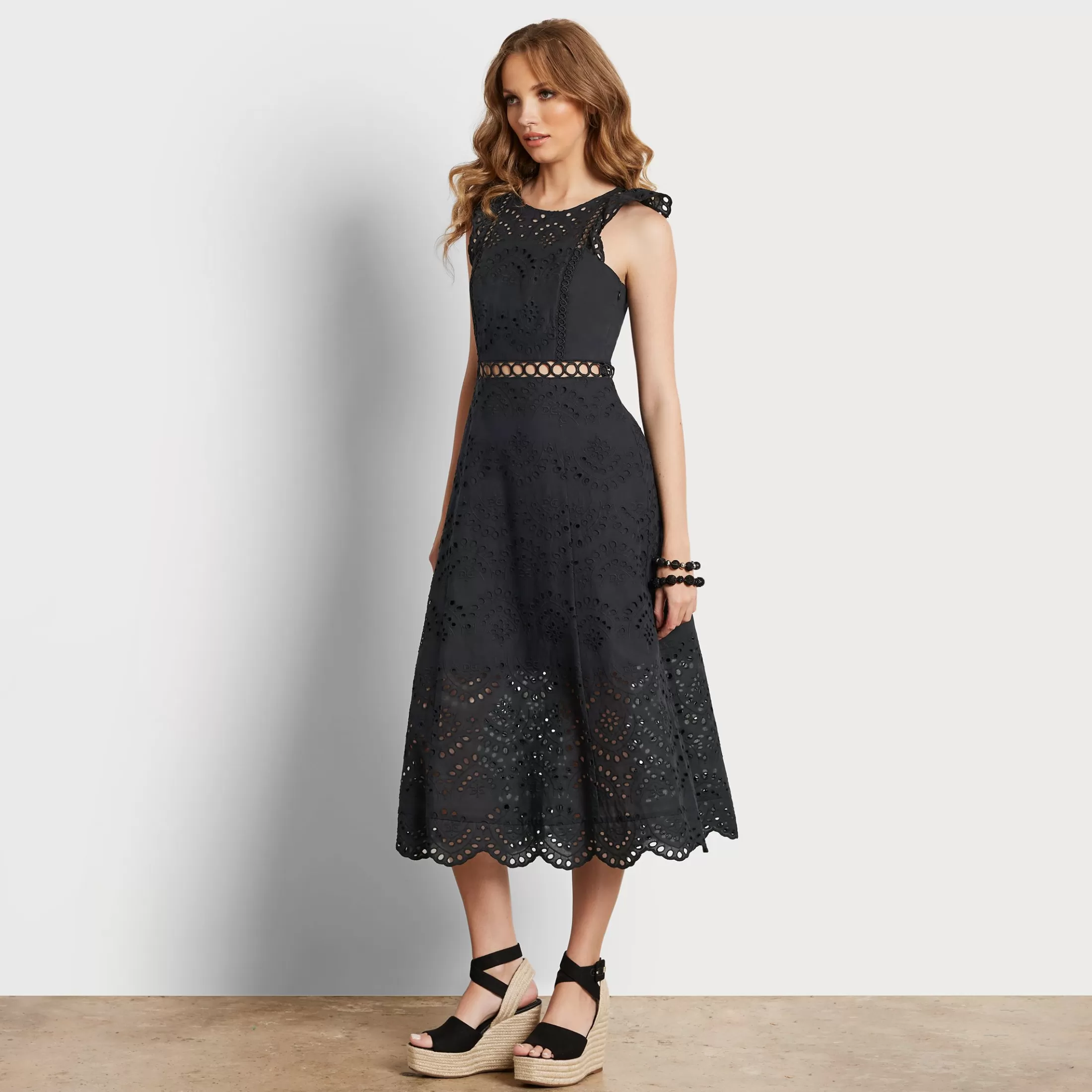 Womens Sam Edelman Eyelet Midi Dress