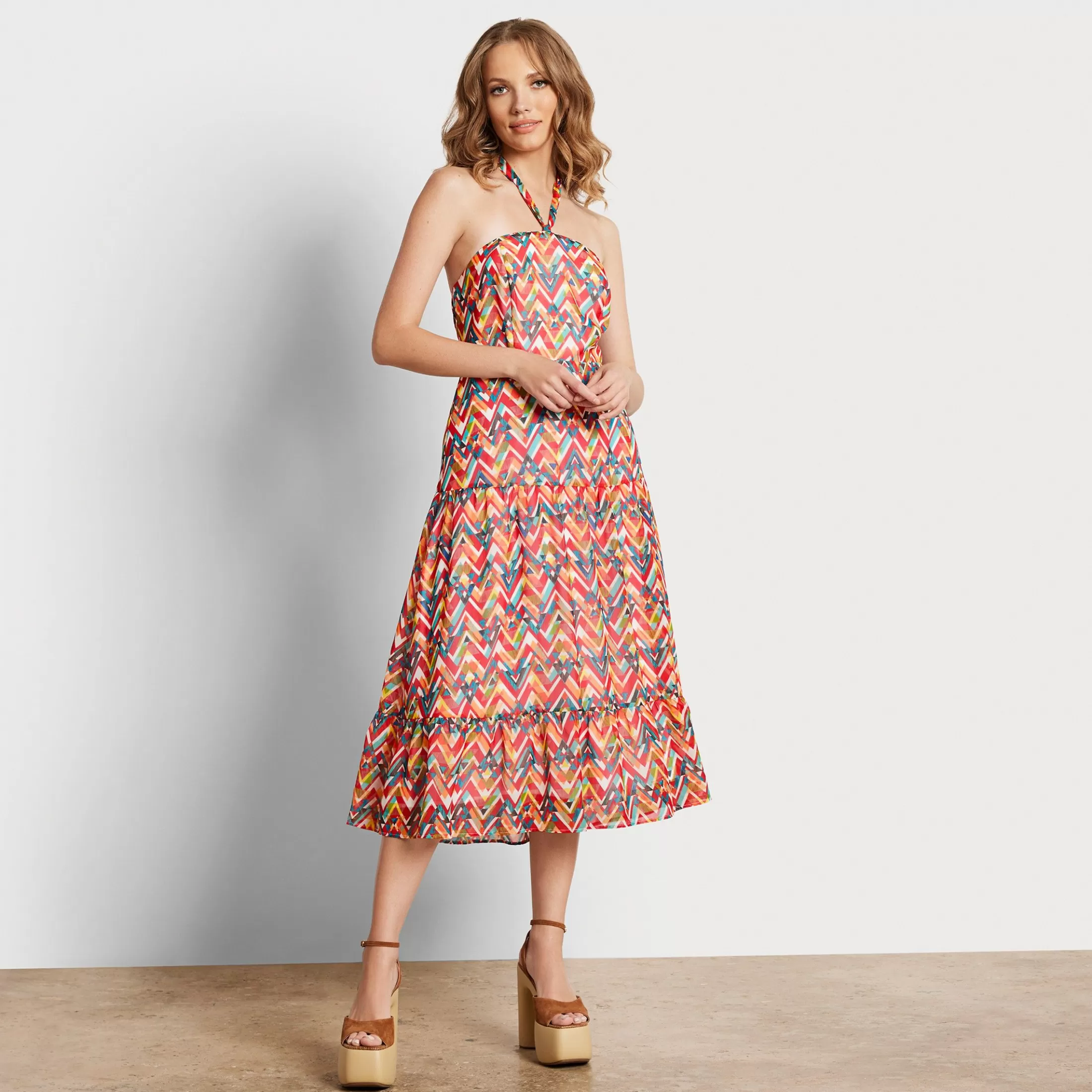 Womens Sam Edelman Geometric Printed Maxi Dress