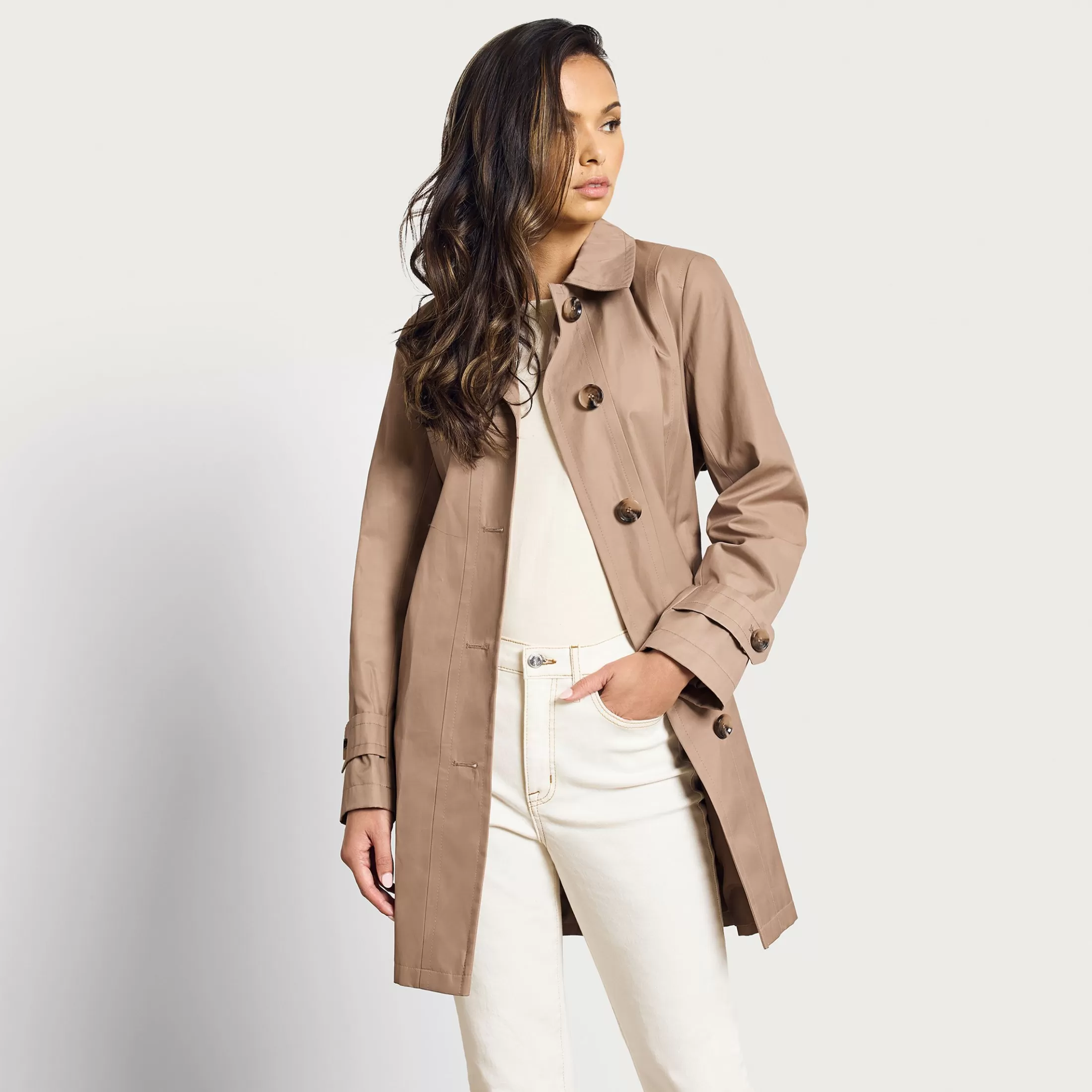 Womens Sam Edelman Single Breasted Trench Coat