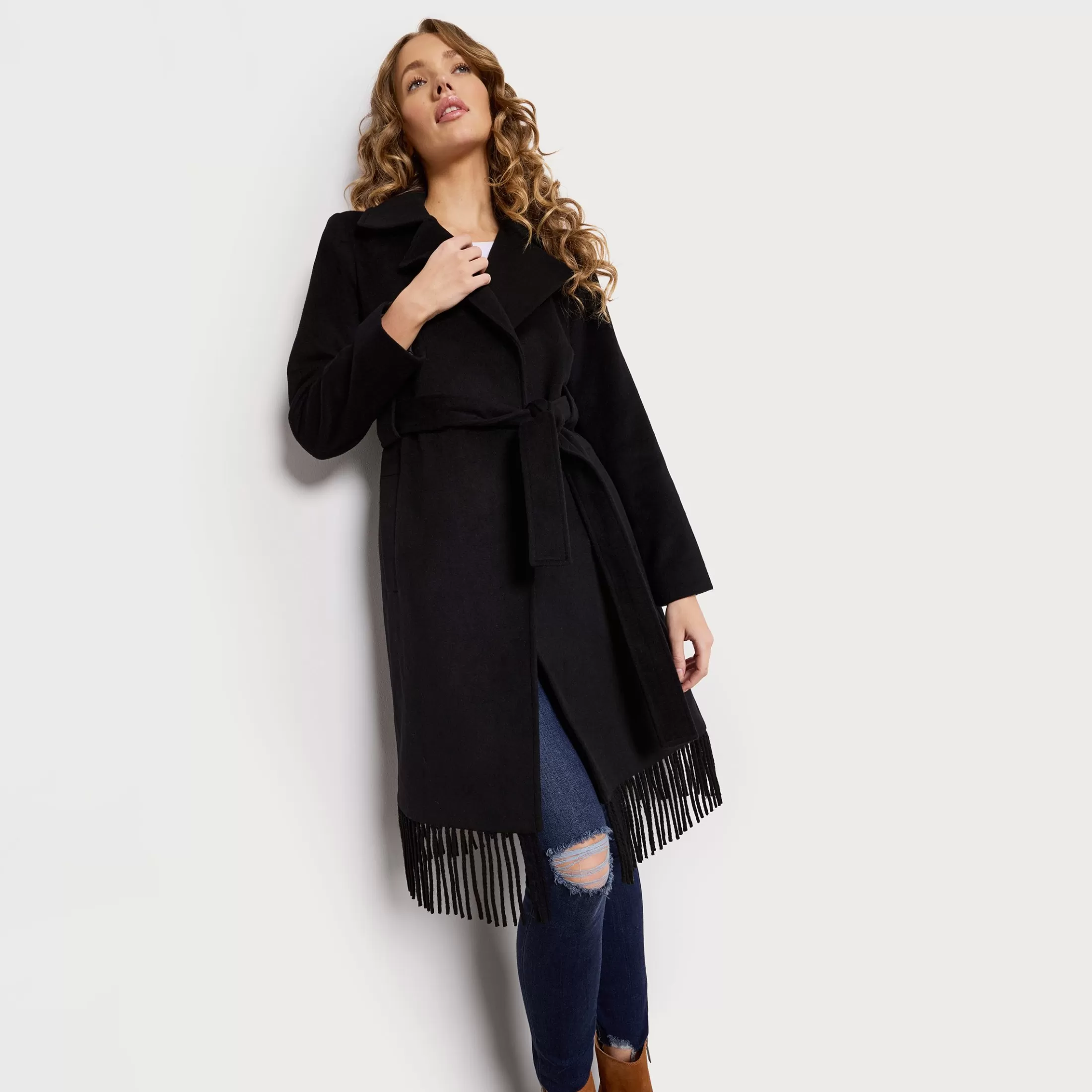 Womens Sam Edelman Single Breasted Wool Coat