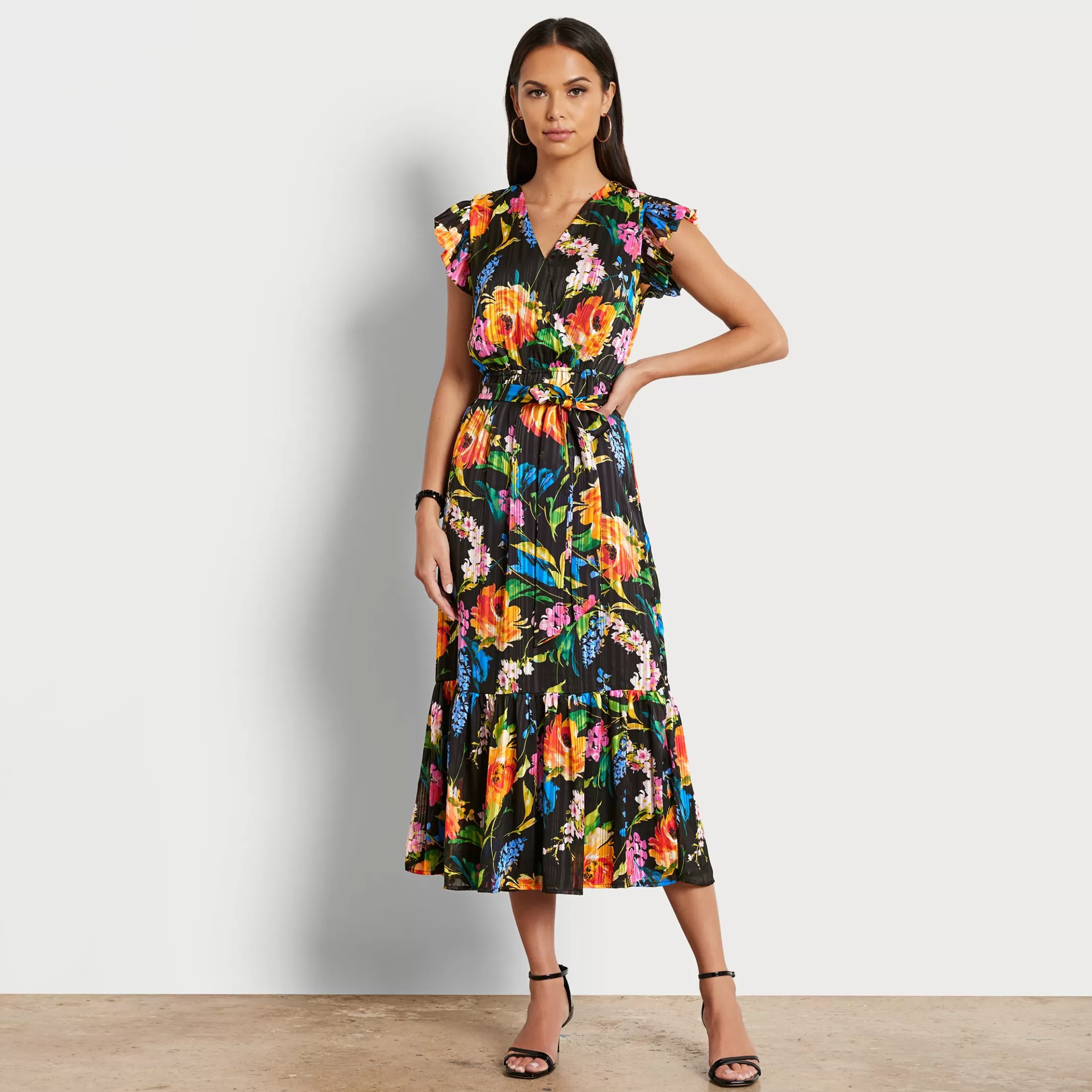 Womens Sam Edelman Wrap Floral Midi Dress