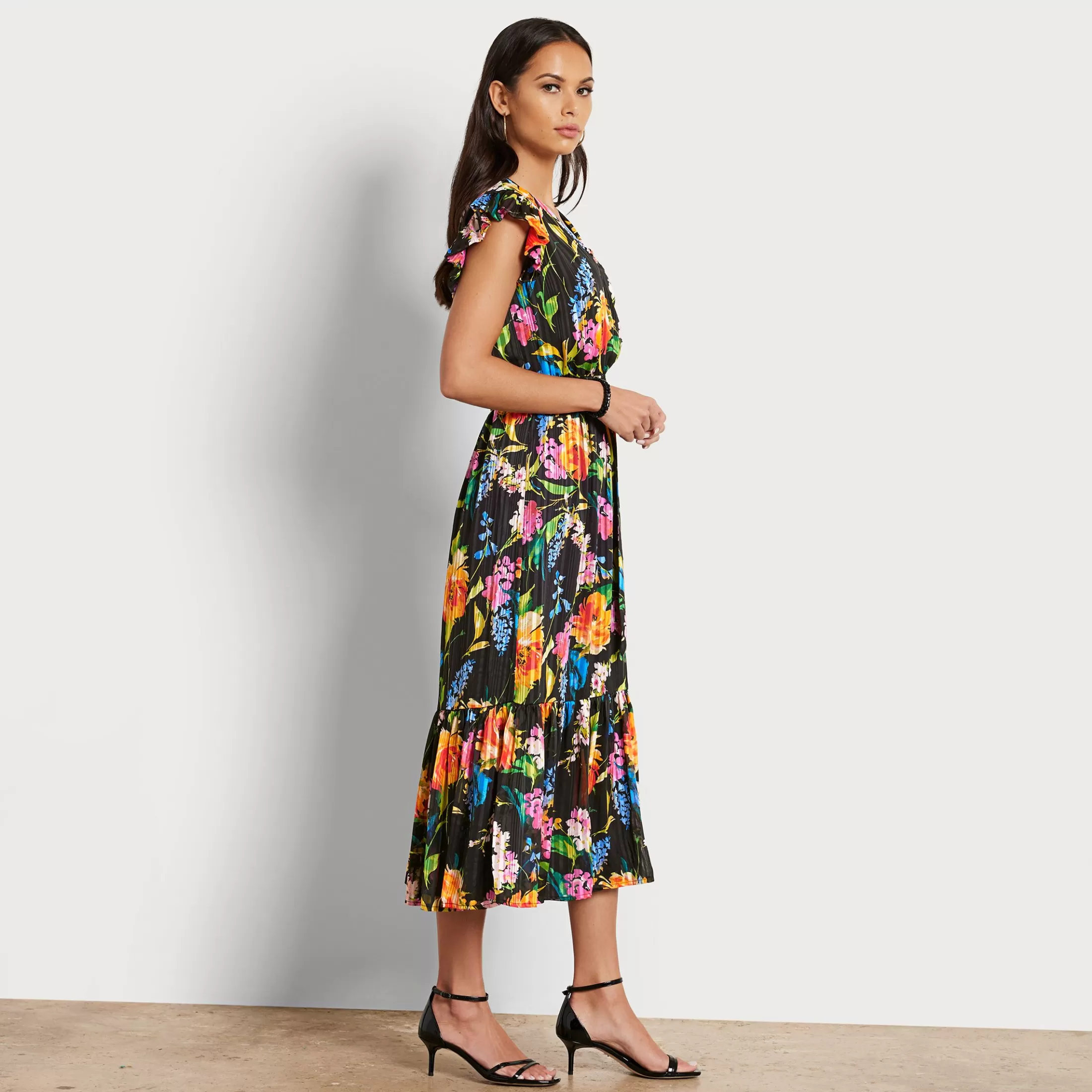 Womens Sam Edelman Wrap Floral Midi Dress